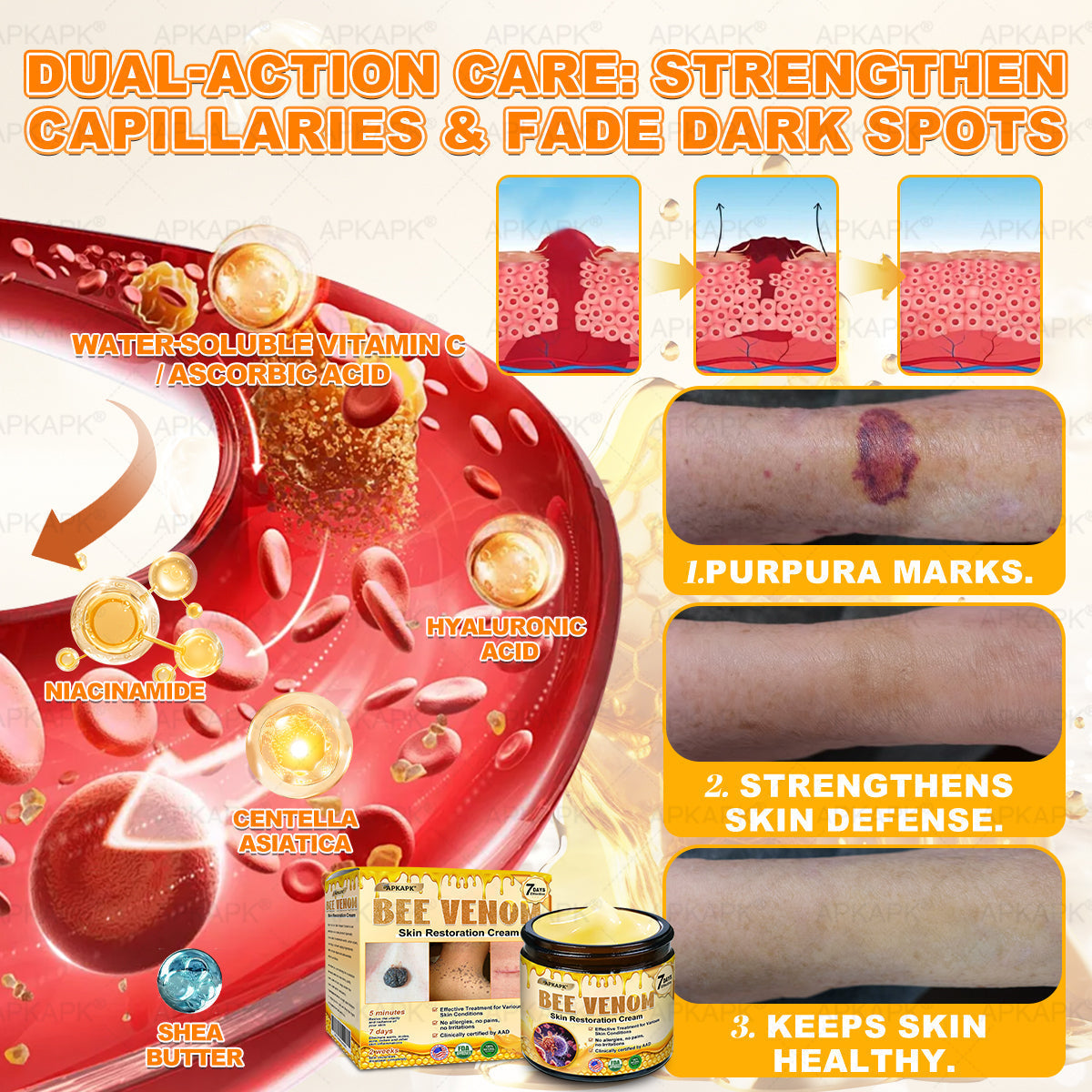 Made and Shipped from USA 🎉𝖠𝖯𝖪𝖠𝖯𝖪® 𝖡𝖾𝖾 𝗏𝖾𝗇𝗈𝗆 𝖲𝗄𝗂𝗇 𝖱𝖾𝗌𝗍𝗈𝗋𝖺𝗍𝗂𝗈𝗇 𝖢𝗋𝖾𝖺𝗆